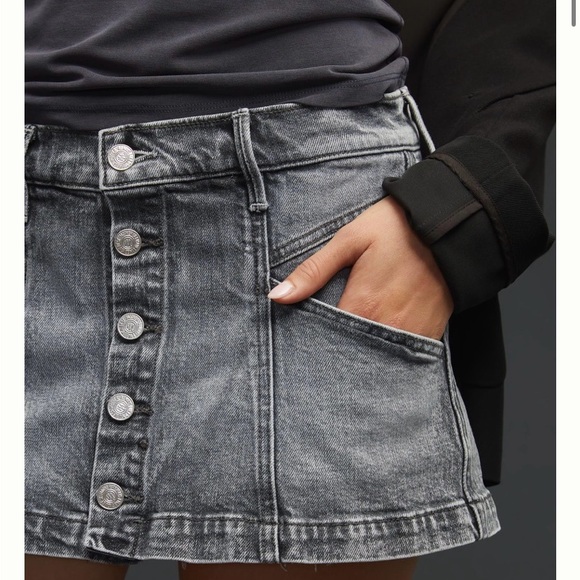 MOTHER Superior The Breaker Micro Mini Denim Skort - Picture 4 of 14